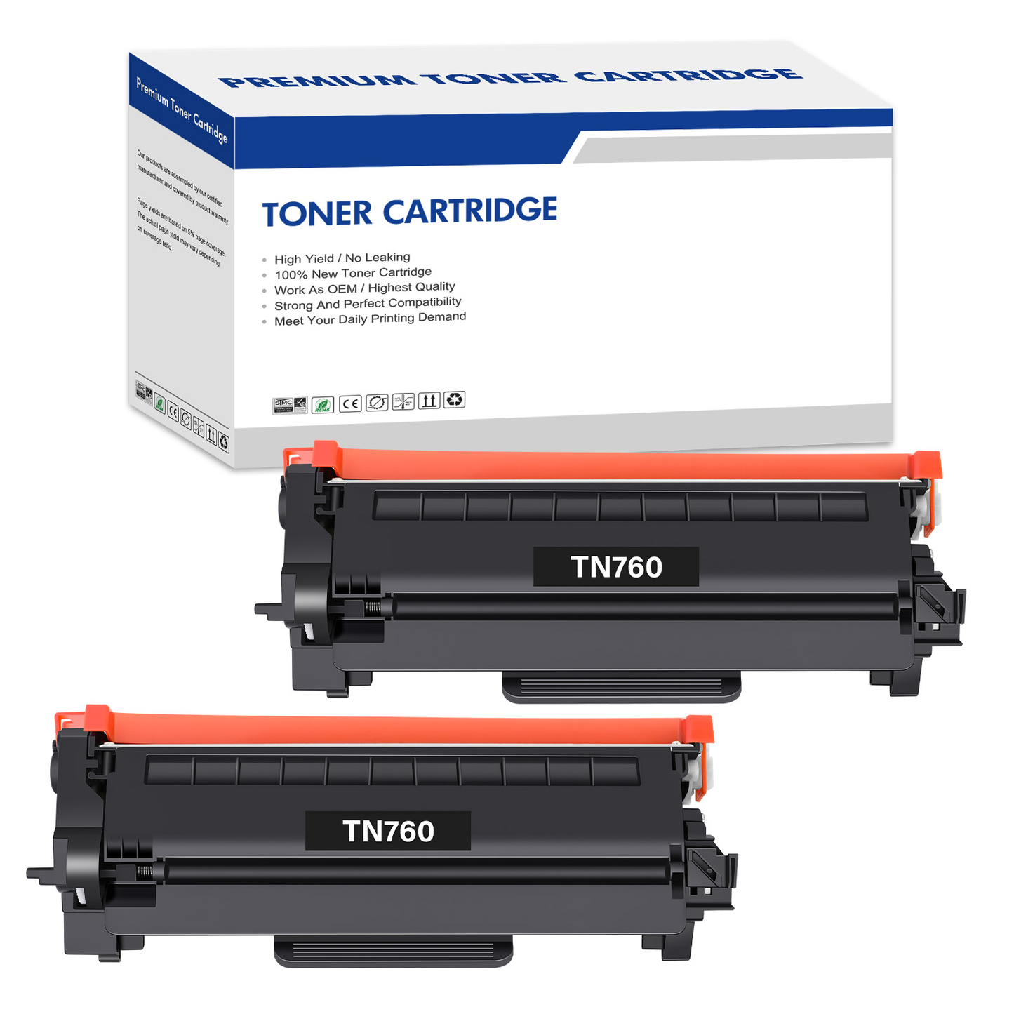 TN760 Toner for Brother Printer: Replacement for Brother TN730 TN 760 TN-730/TN-760 TN-760 TN-730 High Yield Black Cartridge MFC-L2710DW MFC-L2750DW DCP-L2550DW HL-L2350DW HL-L2395DW HL-L2370DW 2 Pack