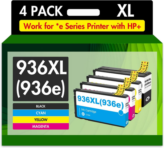 936XL 936 9125e Ink Cartridges Combo Pack: Replacement for HP 936e Ink 936XL Black and 936 Color Combo Pack for HP OfficeJet Pro 9120e 9730e 9130 9135e 9122e 9128e 9110b 9120b 9130b 9130e Printer